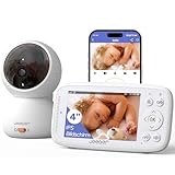 jeeber 360 Grad Babyphone mit Kamera und APP, 4'' IPS WLAN Video Babyfon, Bereich alarme, ohne ABO Baby Kamera, Weinen/Bewegungs/Geräusch-Erkennung, hohe Reichweite