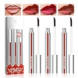 Desing Wish 3 Stück Lip Stain Peel Off Set Matt Tattoo Lipliner Lip Tint Wasserfest Lipgloss Lip Liner Lippenstift Permanent liquid Lipstick Makeup Damen Frauen Lipgloss Geschenk Geburtstage