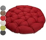 sunnypillow Polster für Papasansessel | rund Durchmesser 120 cm Dicke 15cm | UV - beständig wasserdicht Outdoor/Indoor | Bodenkissen Kissen für Gartenmöbel | Sitzauflage Auflage für Papasan | Rot