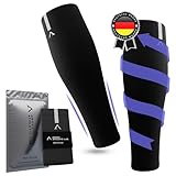 AWOKE® Kompressionsstrümpfe Sport Herren Damen - Compression Socks Ultra Light - Waden Sleeve/Unterschenkel Bandage/Stulpen - Handball, etc. - 100% Kompression im Bein - Schwarz 1 Paar - XL