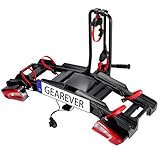 Fahrradträger für 2 Fahrräder, E-Bike geeignet Bikelander mit LED-Hybrid-Leuchten, komplett vormontiert zusammenklappbar Auto Kupplung Fahrradträger Heckträger für die Anhängerkupplung bis 60 kg