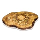 Brett aus Olivenholz, Olivenholzbrett Schneidebrett, Holzbrett, Frühstücksbrett, Steakbrett, Naturschnitt 25 * 15,5 cm (+-2cm)