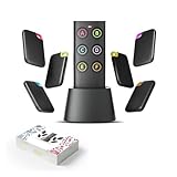 Vodeson Schlüsselfinder - Einfach zu bedienendes Anti-Verlust-Gerät mit 6 farbcodierten Empfängern und RF-Sender-Fernbedienung, Schlüsselfinder Locator mit Sound - Geschenkdesign für Mama und Papa