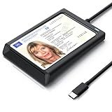 CSL - USB C Chipkartenleser mit NFC - SmartCard Reader/SIM Kartenlesegerät - kompatibel mit Windows 10-11 - für den neuen Personalausweis Gesundheitskarte Bankkarten