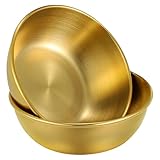 Healeved 2 Stück Edelstahl Gewürzteller Rund Goldfarbig Kompakte Kleiner Servierplatten für Soßen Vorspeisen Snacks Vielseitig für Küche Party und Camping