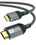 BRV Explorer Mini HDMI auf HDMI Kabel, 4K@60Hz Mini HDMI 2.0 Kabel, HDMI auf Mini HDMI Kabel mit HDR UHD ARC HDCP 18Gbps kompatibel mit DSLR Kamera Raspberry Pi Zero Grafikkarte Tablet Projektor