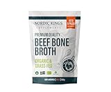 Nordic Kings Supplements » Organic Premium Beef Bone Broth Powder » Rinder Knochenbrühenpulver » 500g - Keto - Paleo - Reich an Kollagen - Keine künstlichen Zusatzstoffe - Rein Natürlich