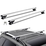 VEVOR Dachträger Universal Dachgepäckträger Auto Alu Querträger 90 kg Tragkraft, für erhöhte Seitenschiene mit Lücke, passend Innenabstand des Dachbalkens 19-101 cm, Rohrdurchmesser 28-68 mm