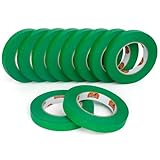 TAPEBEAR Grün Malerkrepp Kreppband 10x Malerband 18mm x 55m Profi Abdeckband Malertape Klebeband Papiertape Selbstklebend Malerei für Innen und Außen