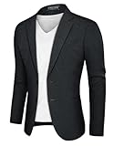 PJ PAUL JONES Herren Sportlich Freizeit Blazer 2 Knöpfe Regular Fit Business Sakko für Hochzeit (Dunkelgrau, XL)