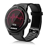 Fitness Smartwatch mit EKG PPG - Audar E1 - Blutdruckmessung Pulsmesser Kalorien- & Schrittzähler Distanzmessung Schlafmonitor Benachrichtigungsfunktion IP67 Schutz - Fitness Armband für Frauen Männer