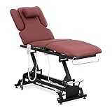 Physa Nantes Burgundy_PH Massageliege 3 Motoren 200 kg Schwarz/Bordeaux Massagebank Therapieliege Behandlungsliege