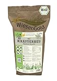 WiesenGold® Bio-Kräuterheu Pellets/Cobs (10kg) – von artenreichen Kräuterwiesen für Tiere, naturnaher und insektenschonender Anbau, Bio Heucobs, Bio Wiesencobs, Pferdefutter, Heimtierfutter