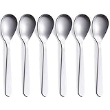 FULLYWARE Demitasse Espresso-Löffel, Edelstahl, Satin-Finish, Kaffeelöffel, Mini-Teelöffel, Zuckerlöffel, 11,9 cm, 6 Stück