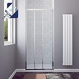 AQUABATOS® 80 x 195 cm Duschtür Nische 3 teilige Schiebetür Dusche Dreiteilige Gleittür Nischenschiebetür Duschwand Glas Nischentür 6mm klarglas Easy-clean Lotus effekt Beschichtung ohne Duschwanne