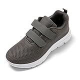 JOMIX Sneaker Herren Sportschuhe Turnschuhe Straßen Laufschuhe Klettverschluss Atmungsaktive Trainers Fitness Gym (A Dunkelgrau, 43)