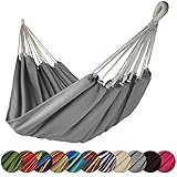 BB Sport Hängematte XL 220 x 170 cm max. Belastbarkeit 250 kg Tragetasche 1-2 Personen Camping Garten Balkon Terasse Wetterfest, Farbe:Karst