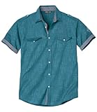 ATLAS FOR MEN - Elegantes Hemd im Originalen Style - Herren Sommer Hemd - Kurzarm Hemd für Männer - In großen Größen erhältlich