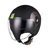 ORIGINE Motorradhelm Jethelm Roller Helm Scooter Helm Chopper Helm Moped Mofa Helm mit Doppelvisier ECE Zertifizierung (Track Fluo Yellow Black,XS)