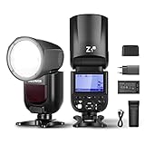 NEEWER Z1-S TTL Blitzgerät Speedlite Rundkopf Blitzlicht für Sony Kameras, 76Ws 2,4G 1/8000s HSS, 10 Stufen LED Lampe, 2600mAh Lithium Akku, 480 Aufnahmen mit voller Leistung, Recycle in 1,5s Blitz