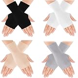 QESSUVNC Fingerlose Handschuhe, Sonnenschutz, leichte fingerlose Handschuhe für Damen, UV-Schutz, Handgelenklänge, Sonnenschutz, Fahren, rutschfeste Handschuhe für Mädchen, Outdoor-Aktivitäten
