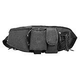 Laufgürtel, Bauchtasche, verstellbar, mit Reißverschluss – verstellbare Banane für Training – für Radfahren, Training, Wandern, Camping, Fahrrad, Jogging, Sport, Übung, dunkelgrau, Se référer au