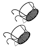 MOTOULAX Packung mit 2 Hängekörben aus Metall, Mehrzweck-Pflanzenständer mit Geländer aus Eisen für Terrasse, Balkon und Veranda