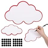 100 Stück Wolken Moderationskarten Set mit 80 Paare Klebeaufkleber, 20 X 8 cm Karteikarten Bunt, 10 Farben Lernkarten für Moderationskoffer Büro Schule Präsentation
