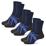 Wandersocken aus Merinowolle Made in Italy, 3 Paar (Gr. 35-37) Blau Hellblau, atmungsaktiv, thermoregulierend, leicht, für trekking in allen Jahreszeiten, Wandern, Outdoor