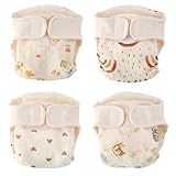 HahaGo Töpfchen Trainingshose, Windelhosen Kinder, 4 Stück Baby Stoffwindel, Potty Training Pants, Wiederverwendbare Stoffwindeln, Waschbar Stoffwindel für die meisten Babys und Kleinkinder(5-9kg)
