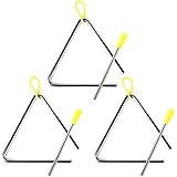 Anruyi 3 Stück Triangel Instrumenten Set Dreieck Musikinstrument Kinder Triangel mit Schlägel Gummigriff Legierung Schlaginstrument für Percussion Musikalische Früherziehung (6.56 Zoll)