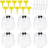 VICASKY 6 Stück Pflanzenglocken mit 18 Erdspießen und 10 Pflanzenetiketten Transparente Pflanzenschutzkuppeln für Frostschutz und Anzucht Im Garten Zufällige Farbe Zufällige Farbe