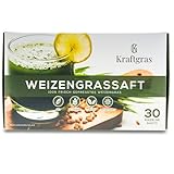 KRAFTGRAS Weizengrassaft-Shots BIO gefroren [30 Stück] - naturreiner Weizen-Grassaft aus grünem Weizengras [vegan & glutenfrei] - komplett natürlich & ohne Zusätze