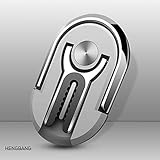 HENGBANG Mehrzweck-Handyhalterung, Handy-Ringhalterung, 2-in-1-Mehrzweck-Handy-Halterung, Ständer, 360 Grad drehbar, für Auto, Zuhause, Mehrwinkel-Autohalterung (Silber)