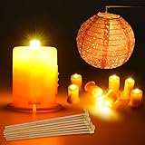 FORMIZON Laternenstab mit LED, 8 Pcs Mini LED Lichter Beleuchtung Gelb,Led Ballonlichter, Elektronischer Laternen Stab mit LED Kinder für Papierlaterne, St Martin Kinderpartys