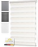 Sol Royal Doppelrollo 130 cm breit DL2 – Doppelrollo Klemmfix ohne Bohren 130x150 cm – Fensterrollo Innen Rollos für Fenster ohne Bohren – Sicht & Sonnenschutz Duo Rollo Fenster Rollos Innen Leinen