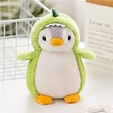 GLITZFAS Pinguin Stofftier Plüschtier, Kuscheltier Plüschpuppen Pinguin, 20cm Stofftier Schmusetier Geschenk für Jungen Mädchen Babys (Grün)