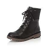 Rieker Damen Schnürstiefel Y6723, Frauen Stiefel,uebergangsstiefel,uebergangsschuhe,schnürboots,Kurzstiefel,schnürung,Boots,schwarz (00),37 EU / 4 UK