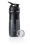 BlenderBottle Sportmixer Tritan Trinkflasche mit BlenderBall, geeignet als Protein Shaker, Eiweißshaker, Wasserflasche oder für Fitness Shakes, BPA frei, skaliert bis 760 ml, 820 ml, schwarz