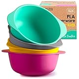 GET FRESH PLA Kinder Snackschalen Set – 4-Pack Melamine-Freie Mikrowellenfeste Snackschalen für Kinder – Stapelbare Kleine Kindergeschirr Schalen – Wiederverwendbare BPA-Freie Kinder Snack Schalen