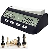 KBIBCK Schachuhr Timer, Digitaler Schach Timer, Professionelle Schachuhr Timer, 3-in-1 Tragbare Schachuhrmit Zeitbonus und Verzögerungsfunktionen, Ideal für Schach und 2-Spieler-Brettspiele