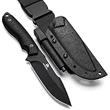 Wolfgangs Outdoor-Messer AMBULO mit Kydex Holster - Edles Jagdmesser aus einem Stück D2 Stahl gefertigt - DAS Bushcraft Messer - Perfektes Survival Messer