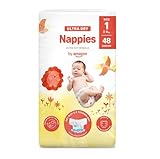 By Amazon - 48 Ultra Dry Windeln Größe 1 (2-5 kg), Weiß, 48 Stück (1-er Pack) (Früher Unter Der Marke Mama Bear, Identisches Produkt)