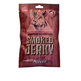 Sweet Pork Jerky Steak - Trockenfleisch Protein Snack - Hochwertiges Schweinefleisch - Geräucherte Trockenproviant - Süßer & pikanter Knabberartikel - 12 x 50 g