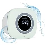 MEDION S66884 Duschradio mit Bluetooth (Badradio, UKW Radio, Saugnapf, LED-Display, IPX6 Wasserdicht, integrierter Akku, MD43884) grün