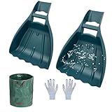 Laubschaufel | Handgehaltene Gartenharken Greifzangen - Leichter Ergonomischer Stabiler Greifer Für Abfall Gartenreinigung Rasen