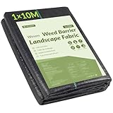 Velway Unkrautvlies Gartenvlies 1mx10m Wasserdurchlässig - 10m² Extra Stark Unkrautfolie Reißfestes Gegen Unkraut Bodengewebe Unkrautflies 90g/m² Unkrautgewebe für Garten Hochbeet Einfahrt 1m Breit