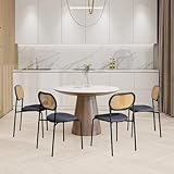 YNYHTER Set mit 4 Esszimmerstühlen, gepolstert, Wohnzimmer, Esszimmerstuhl mit Rückenlehne, Küchenstuhl mit Beinen, Dining-Stuhl, Set mit 4 Küchenstühlen (Schwarz-A, 4 Stück)