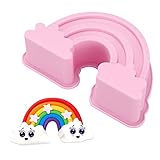 JSUOEO Backform Silikon, Regenbogen Kuchenform Kindergeburtstag Backform Regenbogen Silikonformen Backen rosa Kuchenform Regenbogen-Backform für Selbstgemachte Kuchen Schokolade
