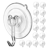 DEARMAMY 15 Stück Teiliges Saugnapfhaken Transparent Belastbar Wasserfest für Glasfenster Spiegel Bad Küche Wiederverwendbare Wandhaken für Handtücher Jacken Schlüssel Organizer
